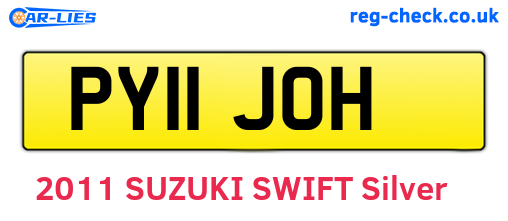 PY11JOH are the vehicle registration plates.