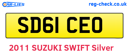 SD61CEO are the vehicle registration plates.