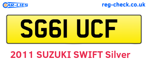 SG61UCF are the vehicle registration plates.