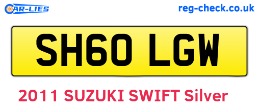 SH60LGW are the vehicle registration plates.