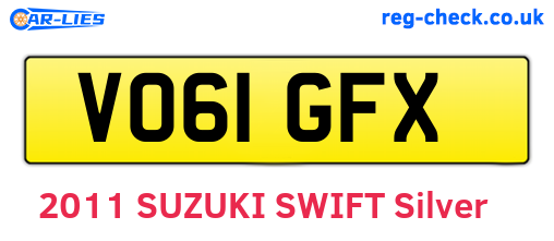 VO61GFX are the vehicle registration plates.