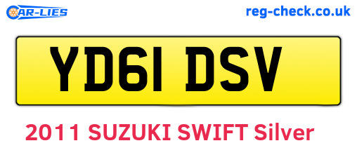 YD61DSV are the vehicle registration plates.