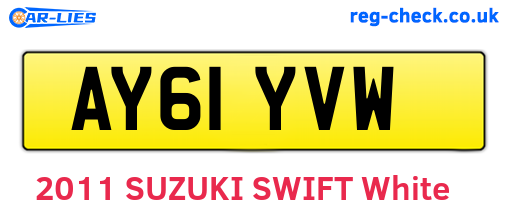 AY61YVW are the vehicle registration plates.