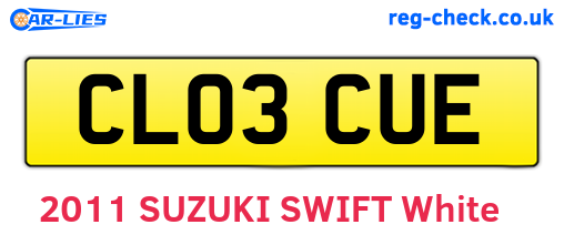 CL03CUE are the vehicle registration plates.