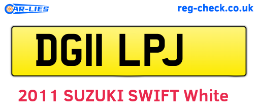 DG11LPJ are the vehicle registration plates.