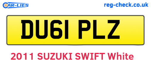 DU61PLZ are the vehicle registration plates.