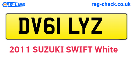DV61LYZ are the vehicle registration plates.