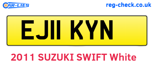 EJ11KYN are the vehicle registration plates.