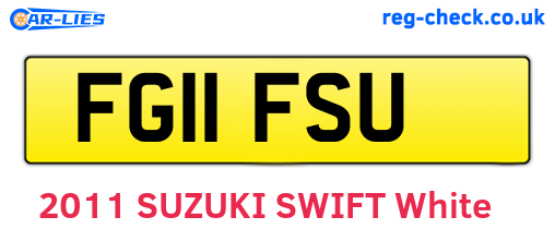 FG11FSU are the vehicle registration plates.