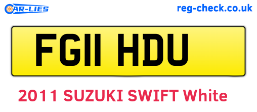 FG11HDU are the vehicle registration plates.