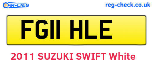 FG11HLE are the vehicle registration plates.