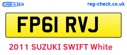FP61RVJ are the vehicle registration plates.