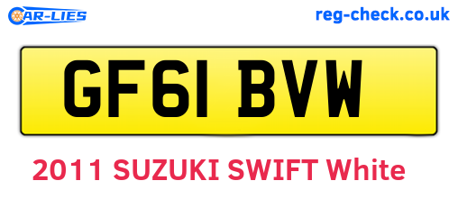 GF61BVW are the vehicle registration plates.