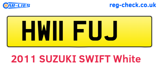 HW11FUJ are the vehicle registration plates.