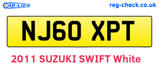 NJ60XPT are the vehicle registration plates.