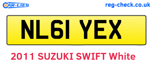 NL61YEX are the vehicle registration plates.