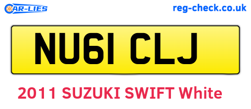 NU61CLJ are the vehicle registration plates.
