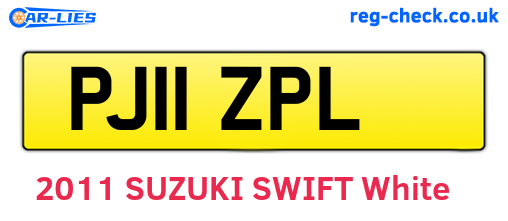 PJ11ZPL are the vehicle registration plates.