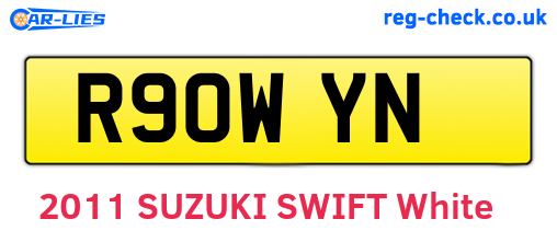 R90WYN are the vehicle registration plates.
