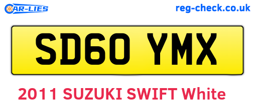 SD60YMX are the vehicle registration plates.