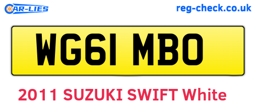 WG61MBO are the vehicle registration plates.