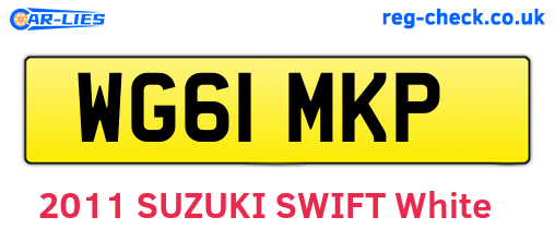 WG61MKP are the vehicle registration plates.