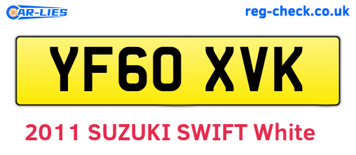 YF60XVK are the vehicle registration plates.