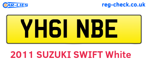 YH61NBE are the vehicle registration plates.