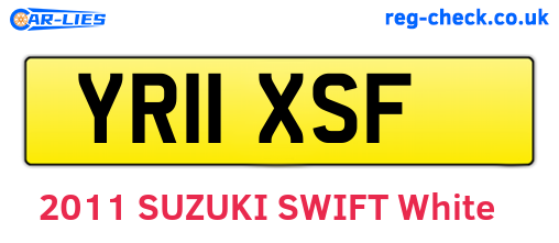 YR11XSF are the vehicle registration plates.