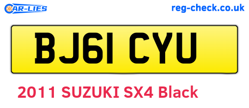BJ61CYU are the vehicle registration plates.