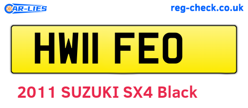 HW11FEO are the vehicle registration plates.