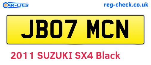 JB07MCN are the vehicle registration plates.