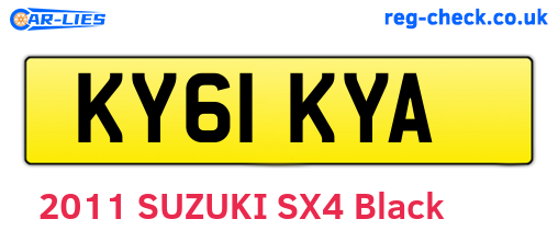 KY61KYA are the vehicle registration plates.