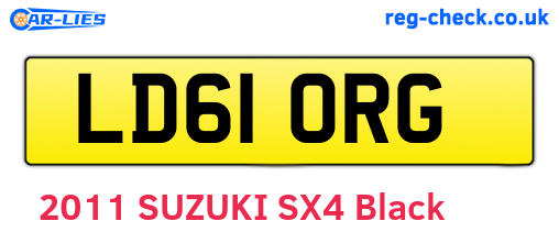 LD61ORG are the vehicle registration plates.