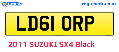 LD61ORP are the vehicle registration plates.