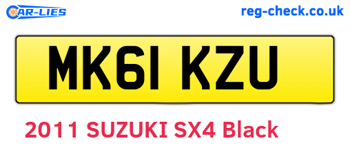 MK61KZU are the vehicle registration plates.