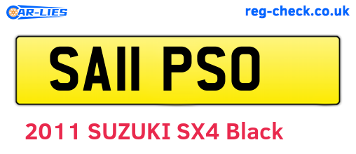 SA11PSO are the vehicle registration plates.