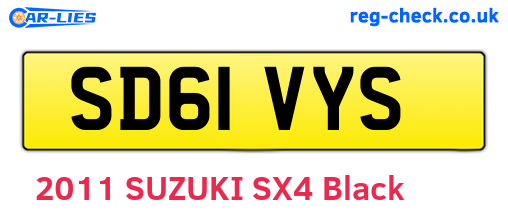 SD61VYS are the vehicle registration plates.