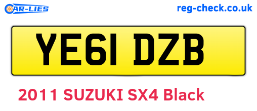 YE61DZB are the vehicle registration plates.
