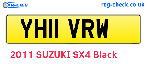 YH11VRW are the vehicle registration plates.