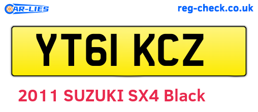 YT61KCZ are the vehicle registration plates.