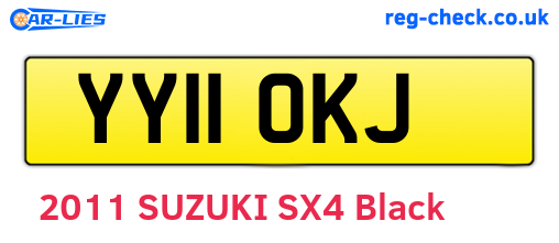 YY11OKJ are the vehicle registration plates.