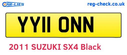 YY11ONN are the vehicle registration plates.