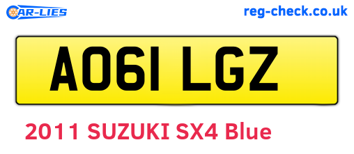AO61LGZ are the vehicle registration plates.