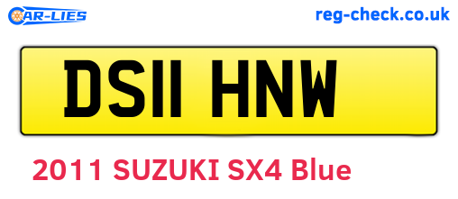 DS11HNW are the vehicle registration plates.