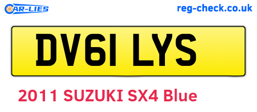 DV61LYS are the vehicle registration plates.
