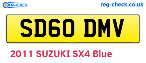 SD60DMV are the vehicle registration plates.