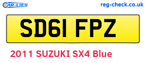 SD61FPZ are the vehicle registration plates.