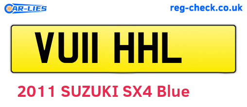 VU11HHL are the vehicle registration plates.