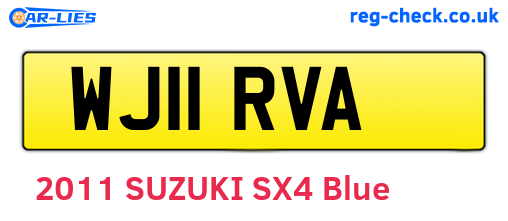 WJ11RVA are the vehicle registration plates.